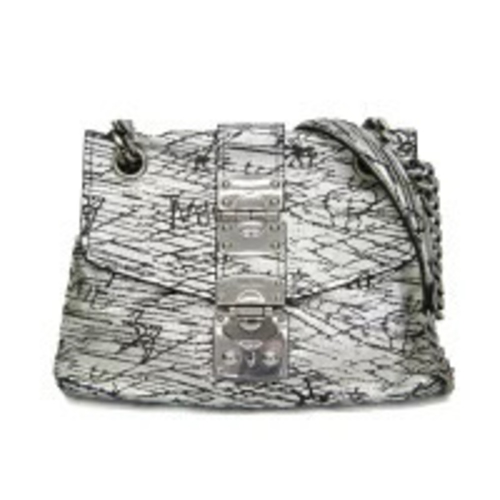 Miu Miu Chain Leather Shoulder Bag Silver